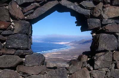Bick von der Pa&szlig;h&ouml;he auf Cofete - Fuerteventura
