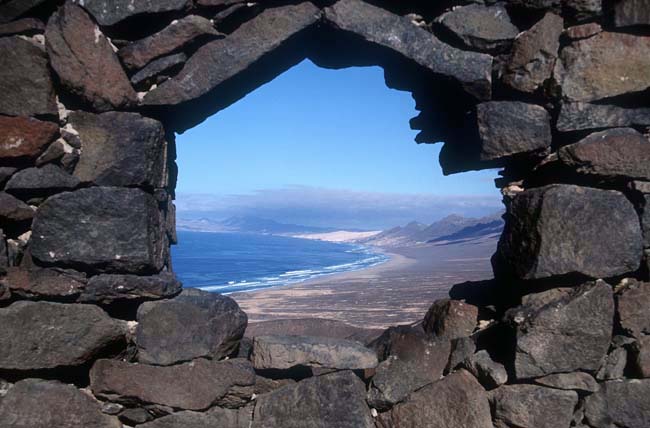 Blick von der Paßhöhe auf Cofete - Fuerteventura